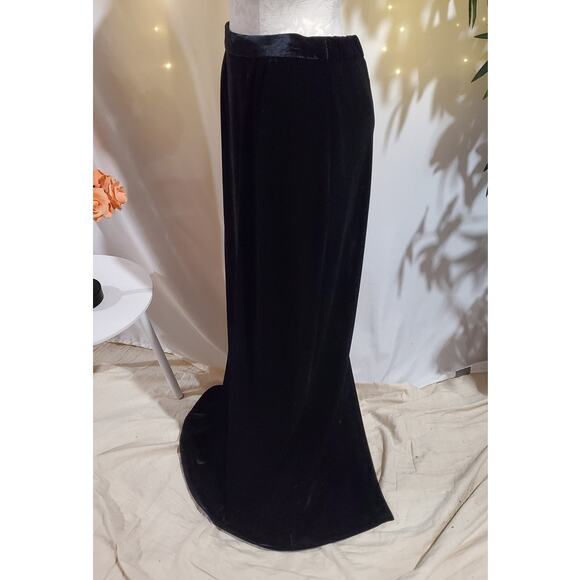 Vtg Alex Evenings Velvet Maxi Skirt Womens Size 10 Black Whimsygoth Dark Fairy - Picture 4 of 9